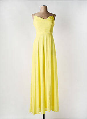 Robe longue manches bretelles ajustables fines bretelles jaune CHARM'S femme