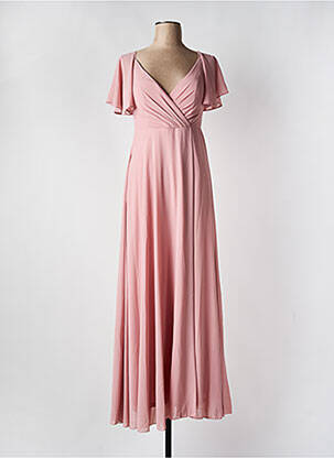 Robe longue manches courtes manches courtes rose CHARM'S femme