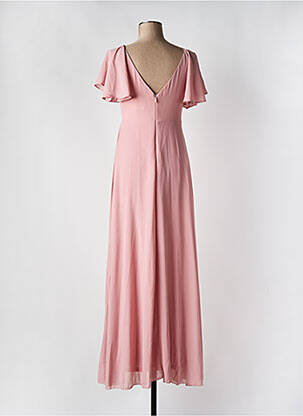 Robe longue manches courtes manches courtes rose CHARM'S femme