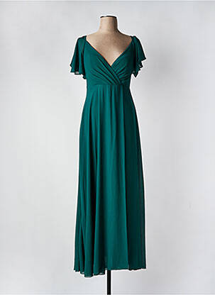 Robe longue manches courtes manches courtes vert CHARM'S femme