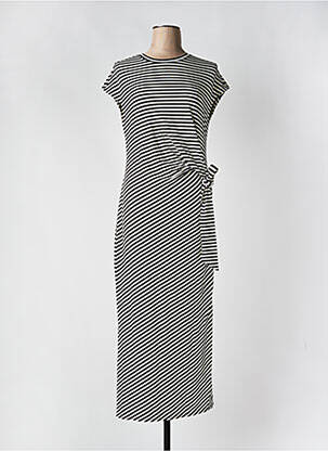 Robe longue manches courtes manches courtes noir DROLE DE COPINE femme