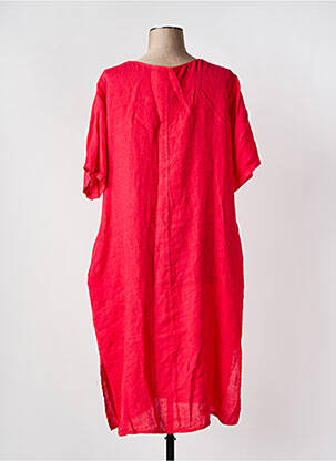Robe mi-longue manches courtes manches courtes rouge C.VALENTYNE femme