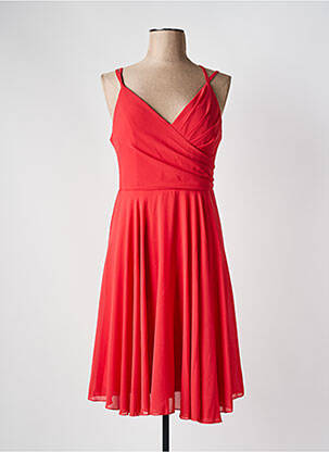 Robe mi-longue tissage crêpe fines bretelles orange CHARM'S femme