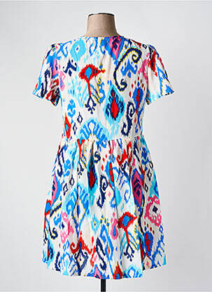 Robe courte manches courtes manches courtes bleu PAPILLONNE femme