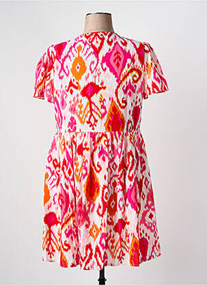 Robe courte manches courtes manches courtes rose PAPILLONNE femme