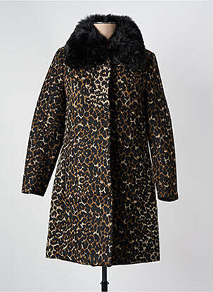 Manteau long poches sans capuche noir JUS D'ORANGE femme