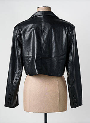 Veste simili cuir col tailleur noir DROLE DE COPINE femme
