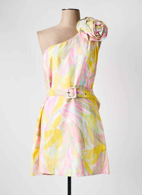 Robe courte jaune ELLI WHITE pour femme