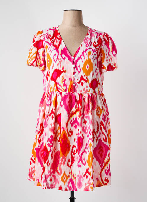 Robe courte rose PAPILLONNE pour femme