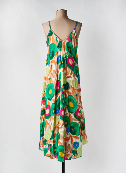 Robe mi-longue vert MADE IN ITALY pour femme