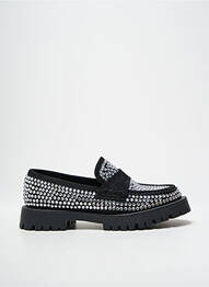 Mocassins tissage satiné talon plat jusqu'à 3cm noir CORINA femme