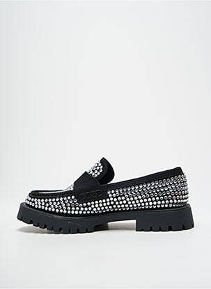 Mocassins tissage satiné talon plat jusqu'à 3cm noir CORINA femme