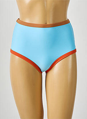 Bas de maillot de bain effet matière satinée culotte bleu PILZER femme