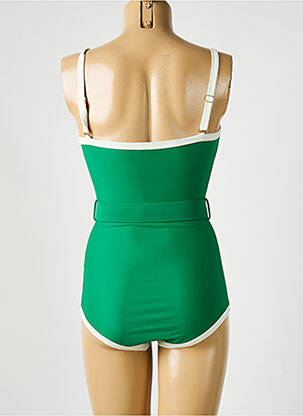 Maillot de bain 1 pièce effet matière satinée vert PILZER femme