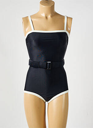 Maillot de bain 1 pièce effet matière satinée noir PILZER femme