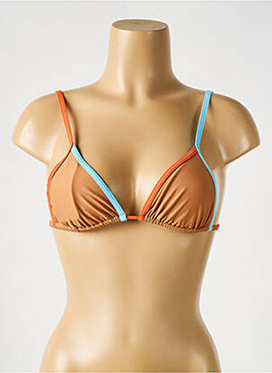 Haut de maillot de bain stretch haut triangles marron PILZER femme