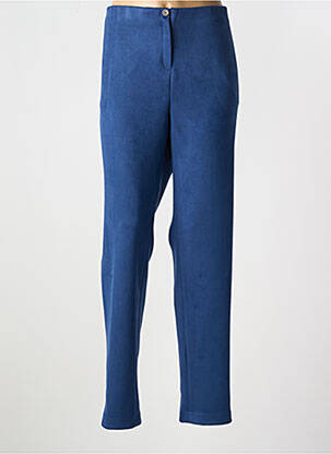 Pantalon slim taille élastique taille haute bleu FRANCE RIVOIRE femme