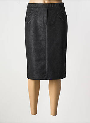 Jupe mi-longue coupe droite noir FRANCE RIVOIRE femme