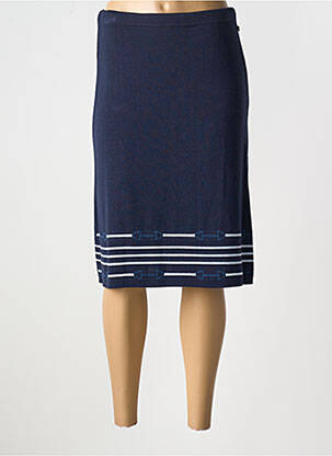 Jupe mi-longue stretch bleu SAINT CHARLES femme