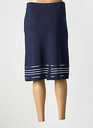 Jupe mi-longue stretch bleu SAINT CHARLES femme