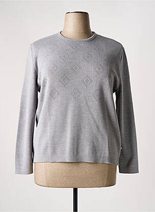 Pull col rond manches longues gris SAINT CHARLES femme