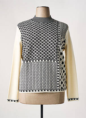 Pull coupe cintrée manches longues beige SAINT CHARLES femme