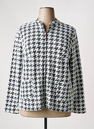 Gilet manches longues maille maille poilu blanc FRANK WALDER femme