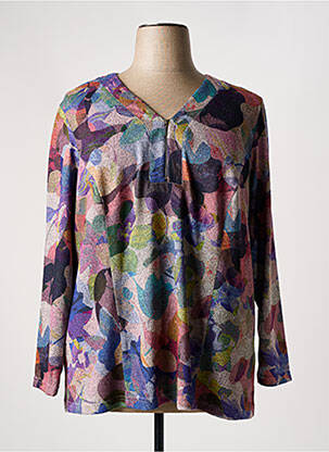 Pull coupe droite manches longues violet FRANCE RIVOIRE femme