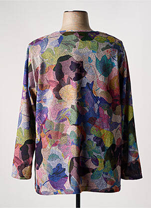 Pull coupe droite manches longues violet FRANCE RIVOIRE femme