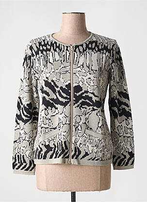 Gilet manches longues col rond beige I.ODENA femme