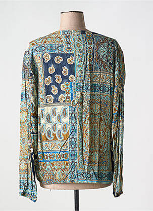 Blouse imprimé fleurs manches longues bleu JOY OF LIFE femme
