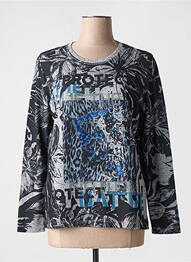 Pull tissage chiné manches longues noir JOY OF LIFE femme
