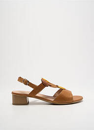 Sandales/nu pieds tissage satiné talon de 4 à 6cm marron SWEET femme