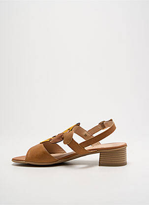 Sandales/nu pieds tissage satiné talon de 4 à 6cm marron SWEET femme