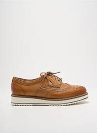 Derbies tissage satiné talon plat jusqu'à 3cm marron ELUE PAR NOUS femme