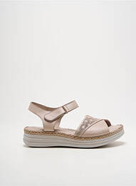 Sandales/nu pieds matière lisse talon de 4 à 6cm beige ELUE PAR NOUS femme
