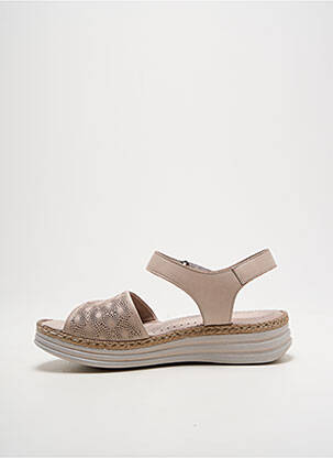 Sandales/nu pieds matière lisse talon de 4 à 6cm beige ELUE PAR NOUS femme