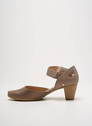 Escarpins tissage satiné talon de 4 à 6cm marron SWEET femme