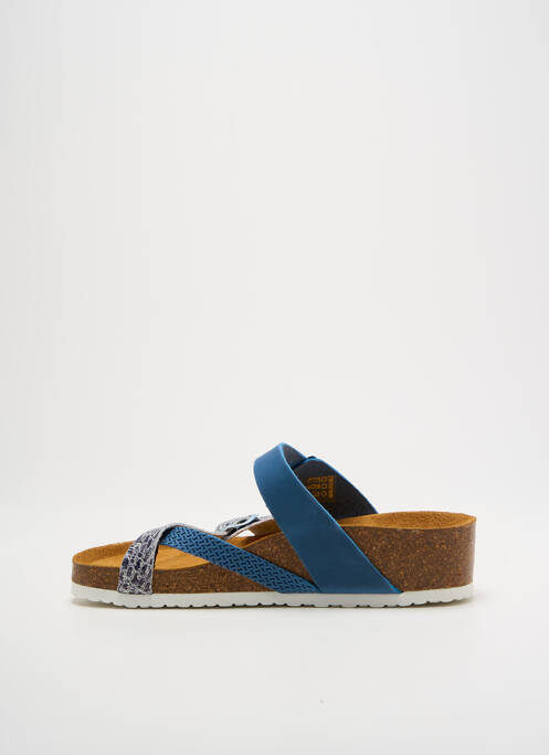 Tongs voute plantaire talon de 4 à 6cm bleu ELUE PAR NOUS femme