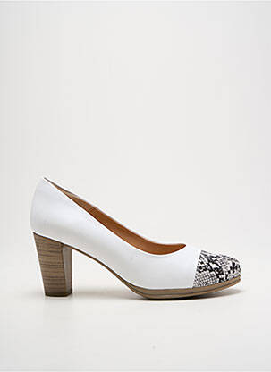Escarpins tissage satiné talon de 7 à 9cm blanc KARSTON femme