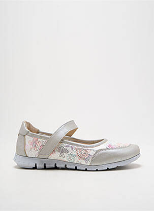 Ballerines semelle amovible talon plat jusqu'à 3cm argent OTTILIA femme