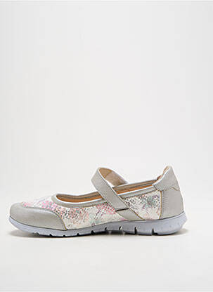 Ballerines semelle amovible talon plat jusqu'à 3cm argent OTTILIA femme