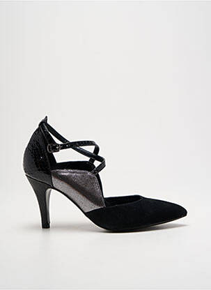 Escarpins tissage satiné talon de 7 à 9cm noir METAMORF'OSE femme