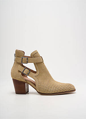Bottines/boots nubuck talon de 4 à 6cm beige EMILIE KARSTON femme