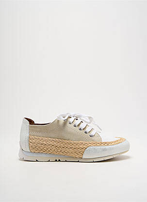 Baskets nubuck talon plat jusqu'à 3cm argent EMILIE KARSTON femme