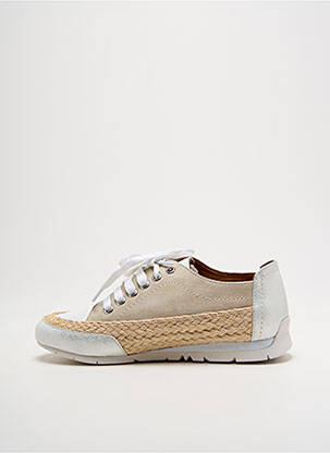 Baskets nubuck talon plat jusqu'à 3cm argent EMILIE KARSTON femme