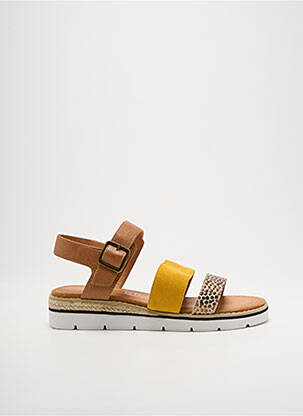 Sandales/nu pieds matière lisse talon de 4 à 6cm jaune EMILIE KARSTON femme