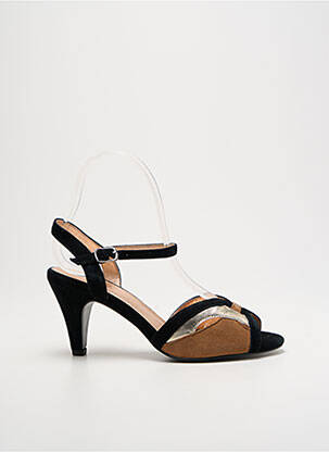 Sandales/nu pieds tissage satiné talon de 7 à 9cm noir EMILIE KARSTON femme