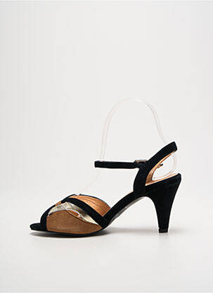 Sandales/nu pieds tissage satiné talon de 7 à 9cm noir EMILIE KARSTON femme