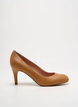 Escarpins tissage satiné talon de 4 à 6cm marron EMILIE KARSTON femme